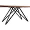Armen Living Urbino Mid-Century Dining Table in Matte Black Finish with Walnut and Dark Gray Glass Top LCURDIBL - alternate 3
